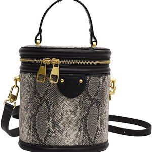 Rhomboid Patterned Faux Leather Crossbody Bag with Bunny Pendant for Women